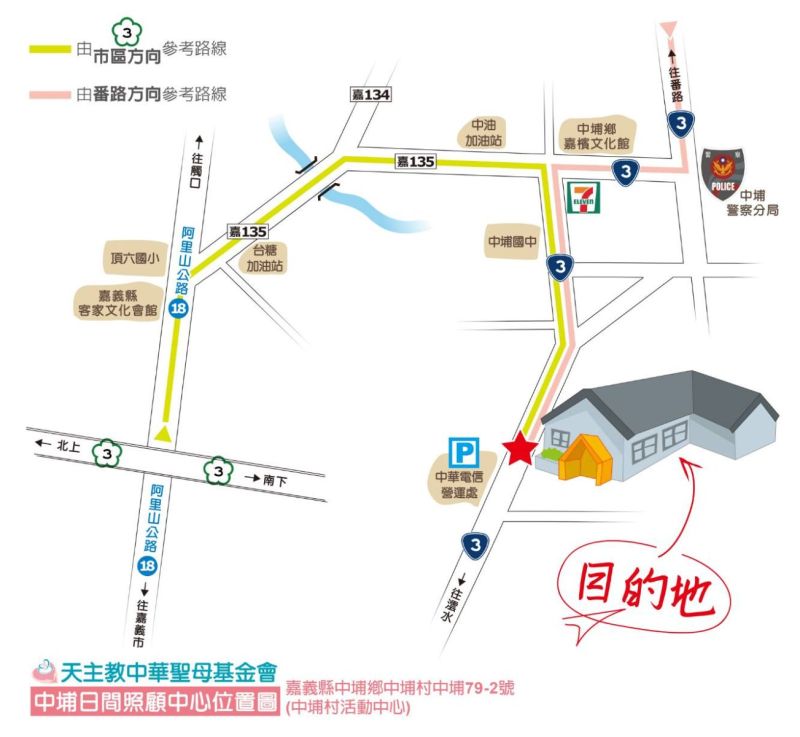 中埔日照交通路線圖